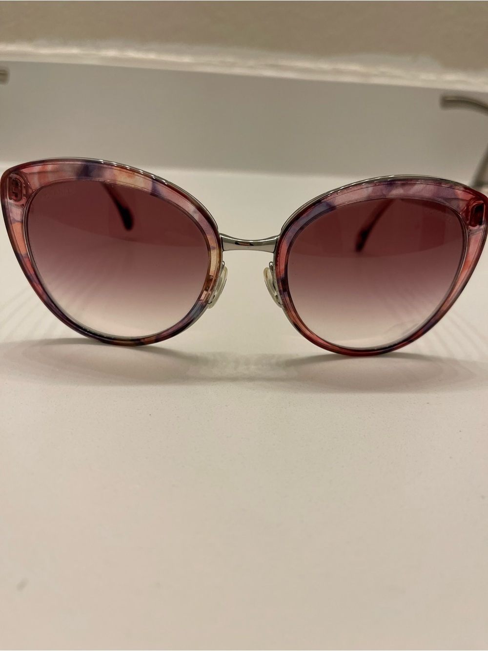 CHANEL Pink Gradient Cat-Eye Sunglasses